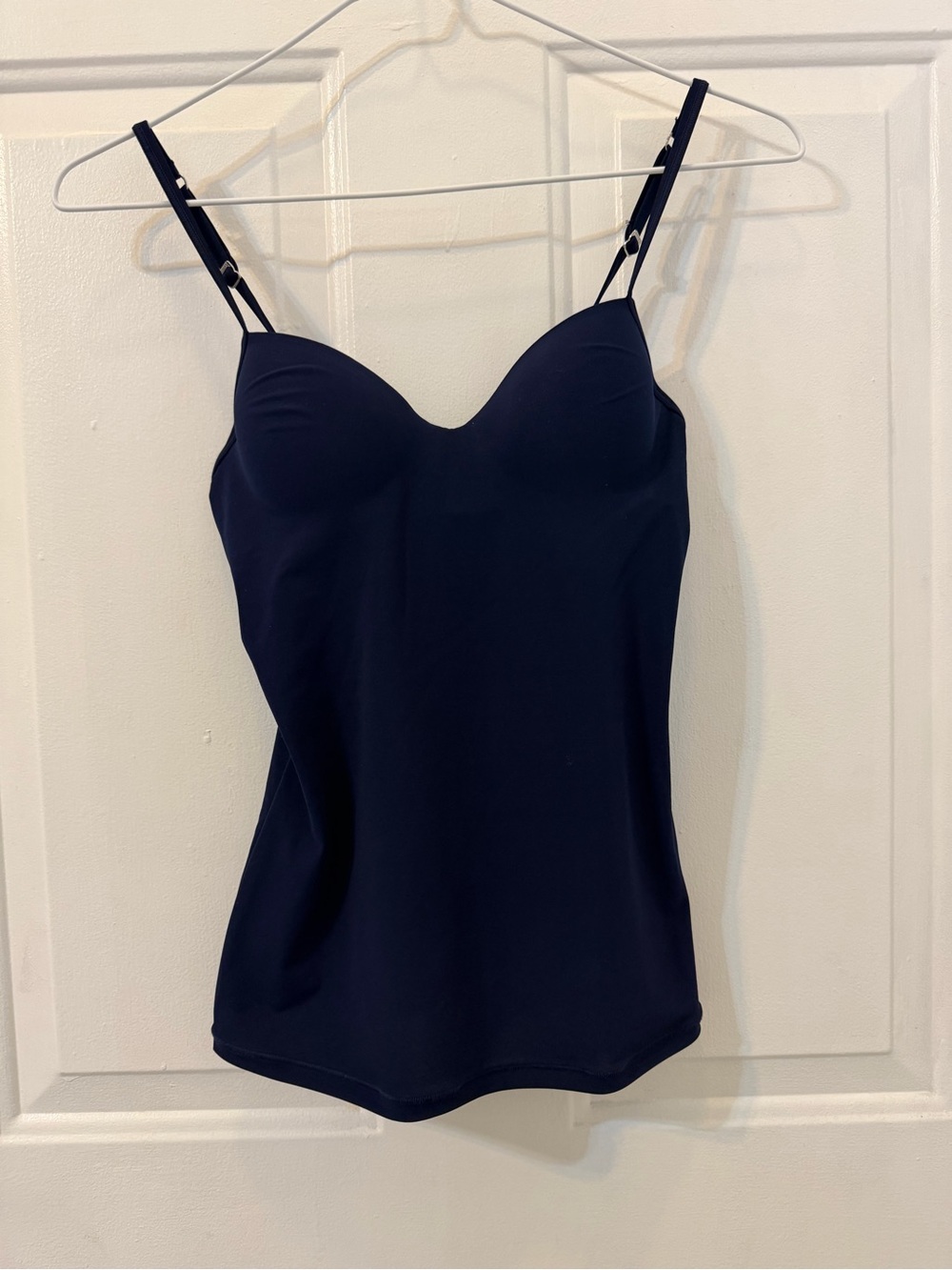Hanro Allure Navy Contour Cami with Adjustable Straps light Casual Minimal